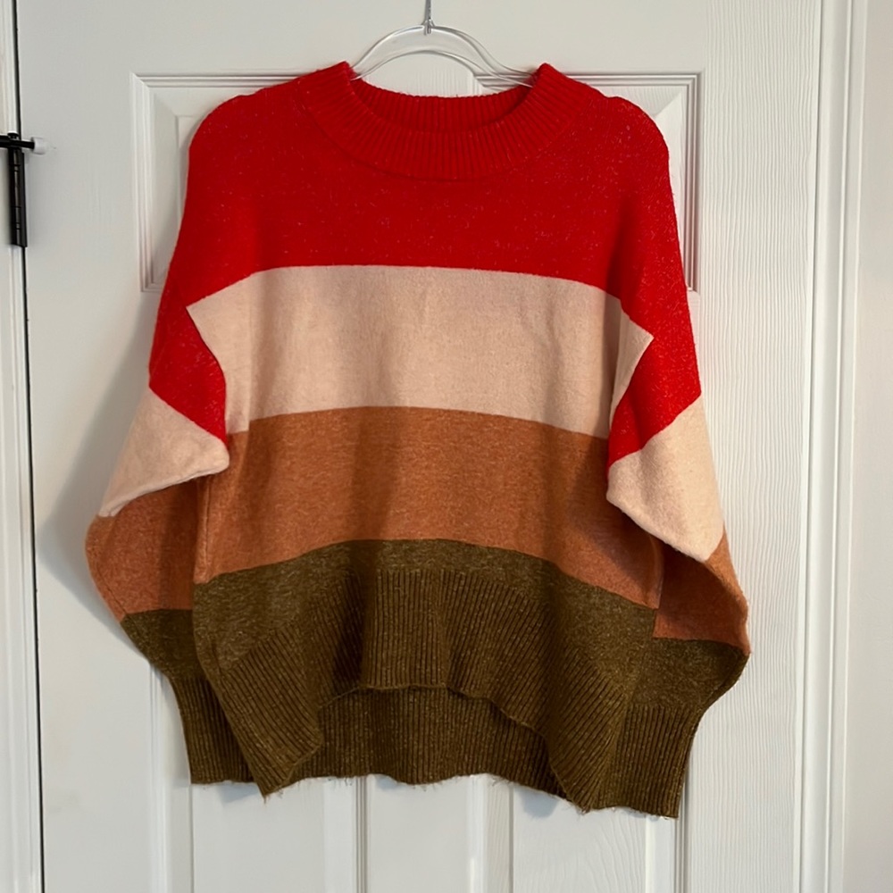 Womens color block sweater